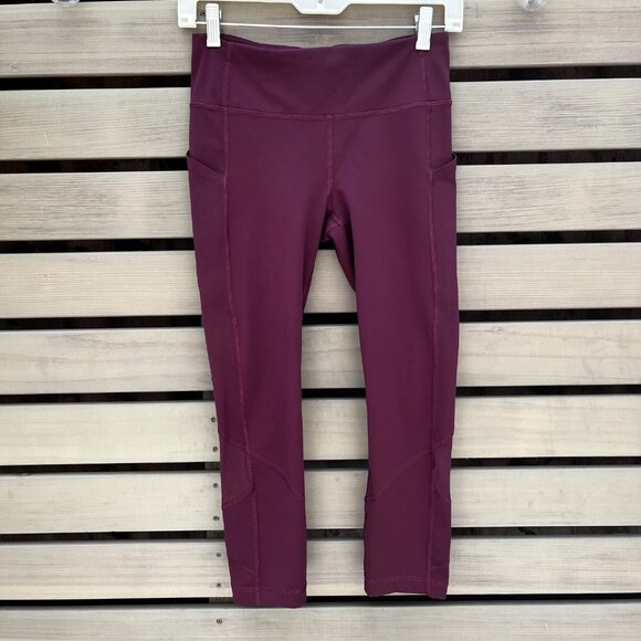 Lululemon Pace Rival Crop in Dark Adobe (Burgundy Maroon) 22" Length, Size 4 EUC - Picture 3 of 9